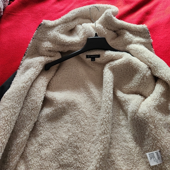 INC Fleece-lined hooded jacket with faux leather trim - Picture 4 of 4